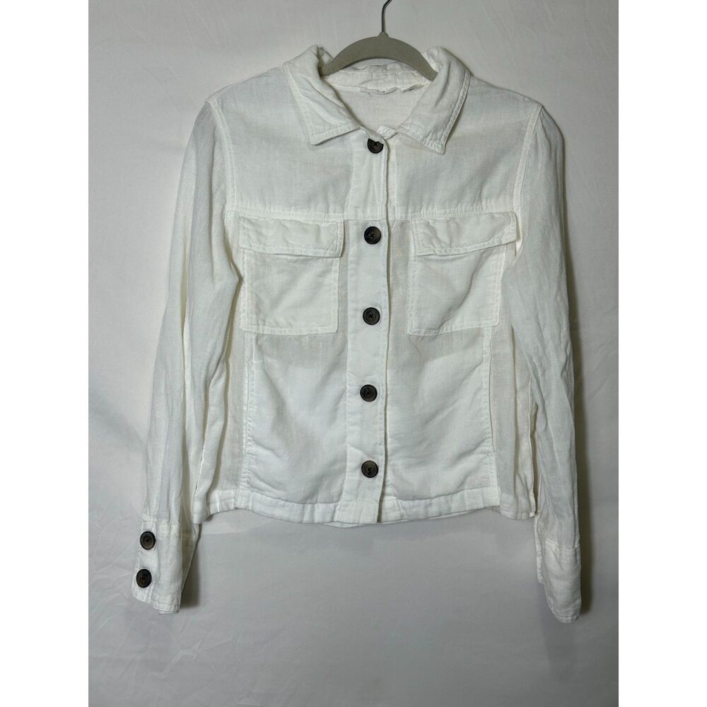 Nicole Miller Women's 100% Linen Button Down Shacket, Size M